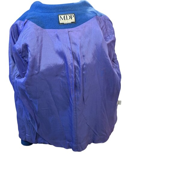 MDP Mario De Pinto Womens Wool Blend Blue Zip-Up Jacket - Picture 10 of 10